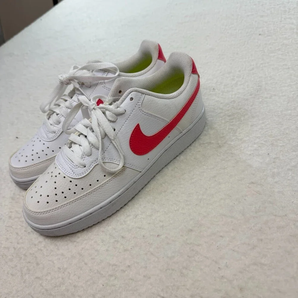 Nike Court Vision Low White Sea Coral Women's Size 8.5